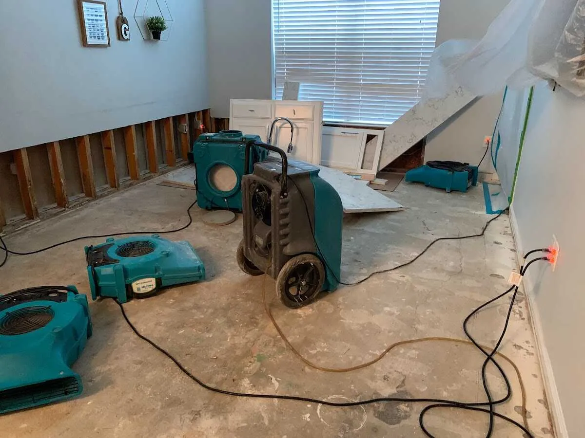 Dehumidifier in flood-cut room for Water Extraction & Removal in Lombard